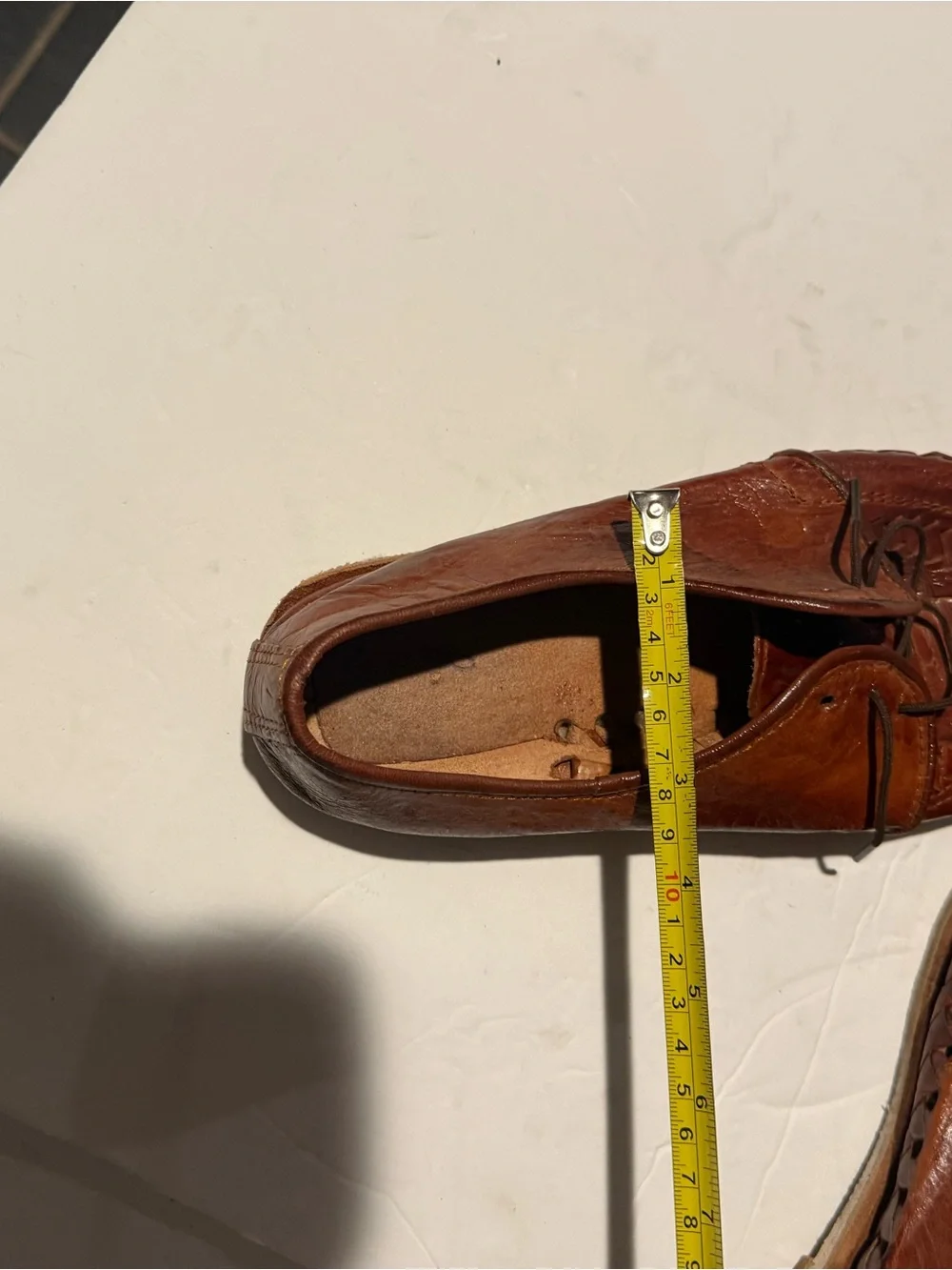 Brown Leather Woven Men’s Moccasin Shoes Mexican sandals nice quality